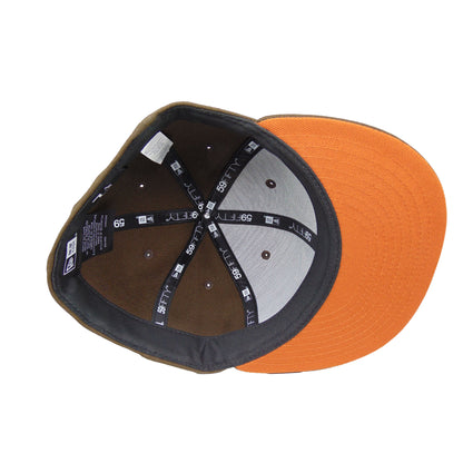 San Jose Sharks Custom New Era 59FIFTY Cap Walnut brown Undervisor View