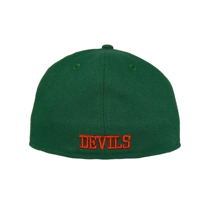 New Jersey Devils Custom New Era 59FIFTY Cap Green green Back View