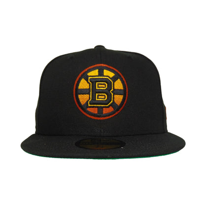 Boston Bruins Custom New Era 59FIFTY Cap black black Front View