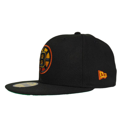 Boston Bruins Custom New Era 59FIFTY Cap black black Side View