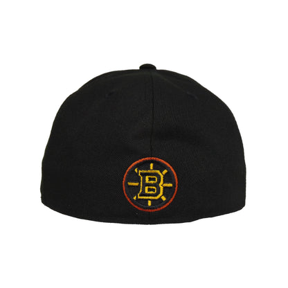 Boston Bruins Custom New Era 59FIFTY Cap black black Back View
