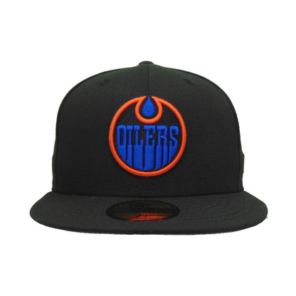 Edmonton Oilers Custom New Era 59FIFTY Cap Black navy Front View