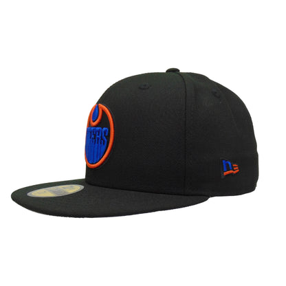 Edmonton Oilers Custom New Era 59FIFTY Cap Black navy Side View