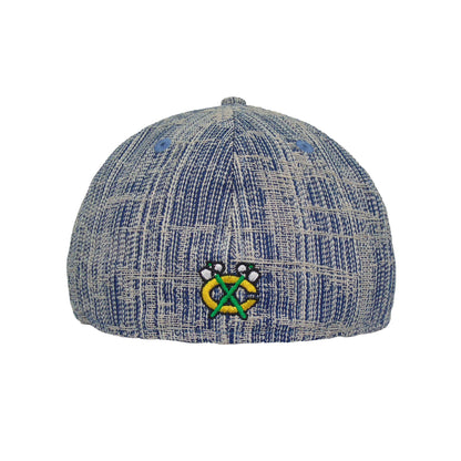 Chicago Blackhawks Custom New Era 59FIFTY Cap distressed Denim light blue Back View