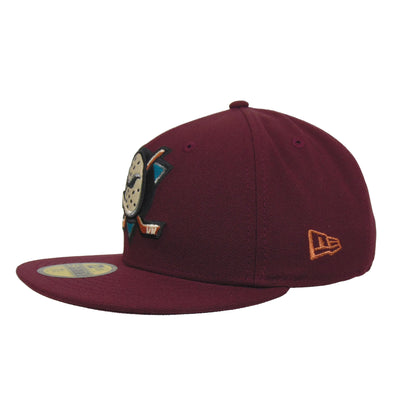 Anaheim Ducks Custom New Era 59FIFTY Cap Maroon maroon Side View