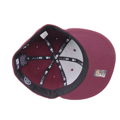 Anaheim Ducks Custom New Era 59FIFTY Cap Maroon maroon Undervisor View