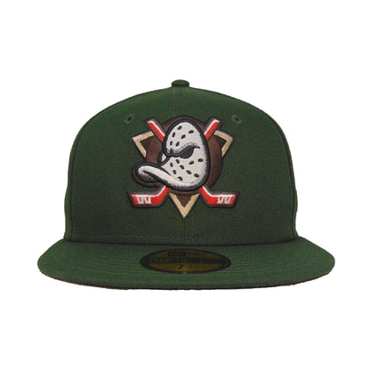 Anaheim Ducks Custom New Era 59FIFTY Cap Seaweed green Front View