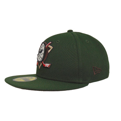 Anaheim Ducks Custom New Era 59FIFTY Cap Seaweed green Side View