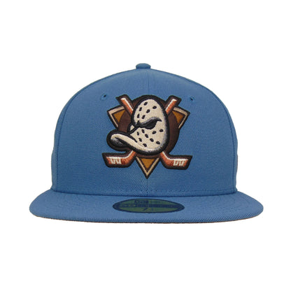 Anaheim Ducks Custom New Era 59FIFTY Cap faded Blue blue Front View