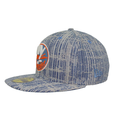 New York Islanders Custom New Era 59FIFTY Cap distressed denim blue Side View