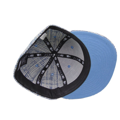 New York Islanders Custom New Era 59FIFTY Cap distressed denim blue Undervisor View