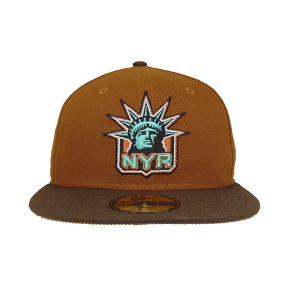 New York Rangers Custom New Era 59FIFTY Cap Peanut peanut
brown Front View