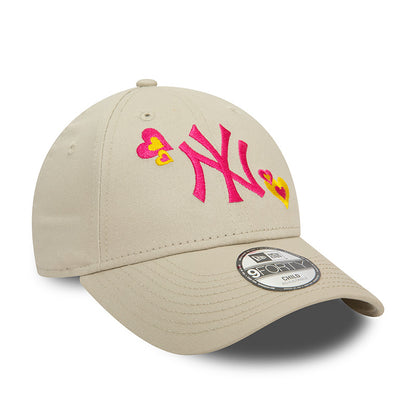 New York Yankees Child 9FORTY New Era Cap Strap back hearts stone Back View