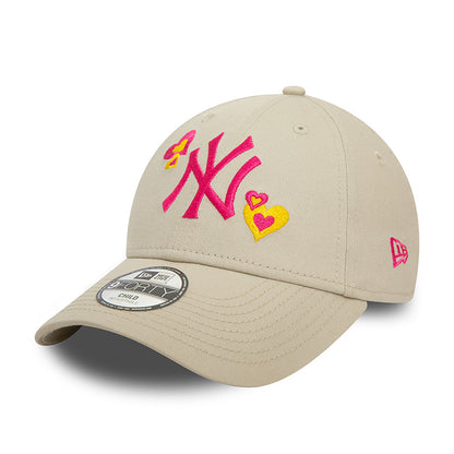 New York Yankees Child 9FORTY New Era Cap Strap back hearts stone Side View