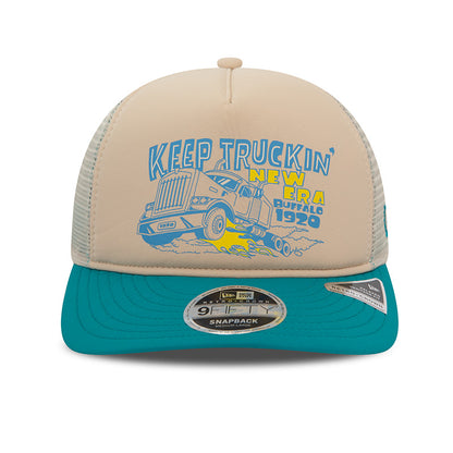 9FIFTY Heritage Trucker New Era Cap Stone stone
teal Front View