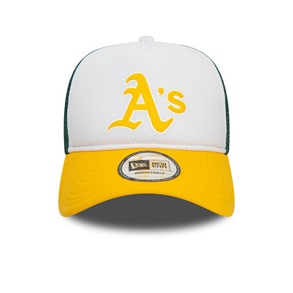 Oakland Athletics New Era Trucker Cap WGY yellow
green
white Front View