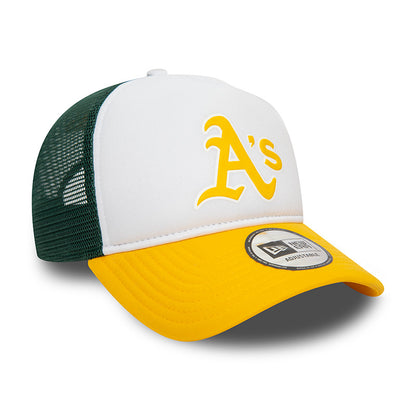 Oakland Athletics New Era Trucker Cap WGY yellow
green
white Back View