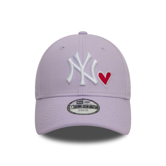 YOUTH New York Yankees New Era 9FORTY Cap adjustable lilac Heart