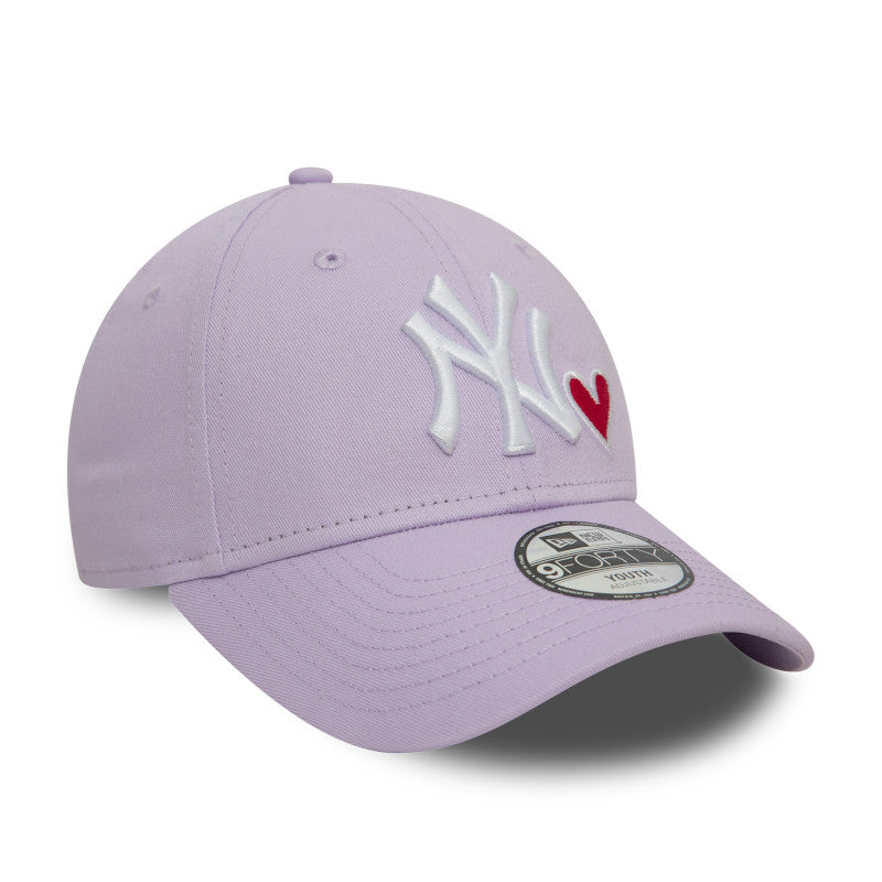 YOUTH New York Yankees New Era 9FORTY Cap adjustable lilac Heart