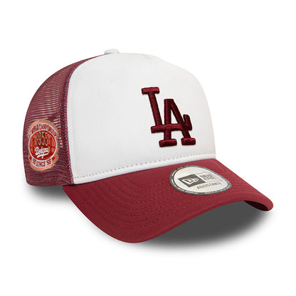 Los Angeles Dodgers New Era Trucker Cap World Series maroon white
maroon Side View