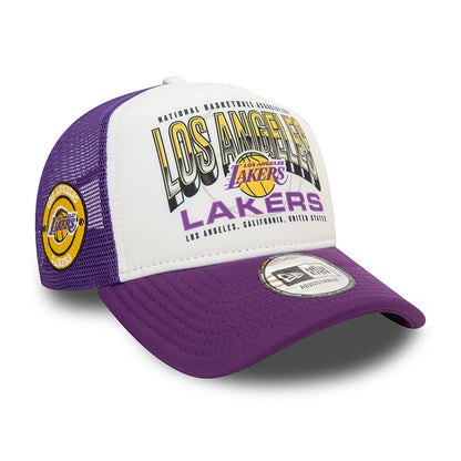 Los Angeles Lakers New Era Trucker Cap Purple dark grey Side View