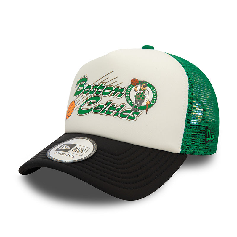 Boston Celtics New Era Trucker Cap Black Kelly White