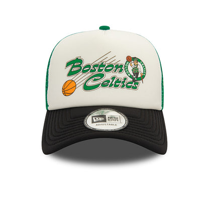 Boston Celtics New Era Trucker Cap Black Kelly White black 
green
white Front View