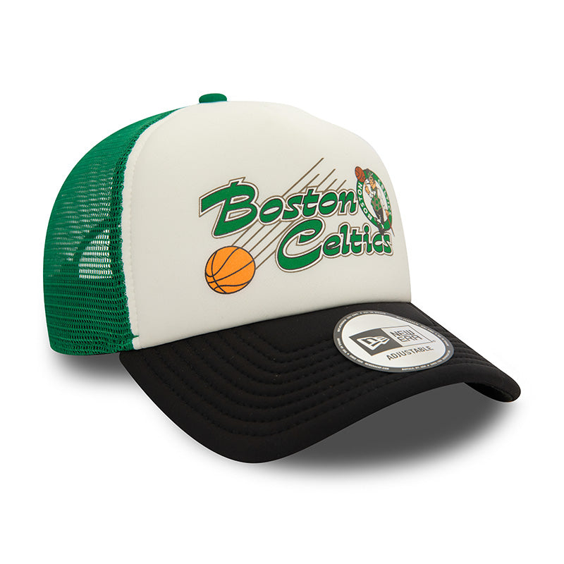 Boston Celtics New Era Trucker Cap Black Kelly White