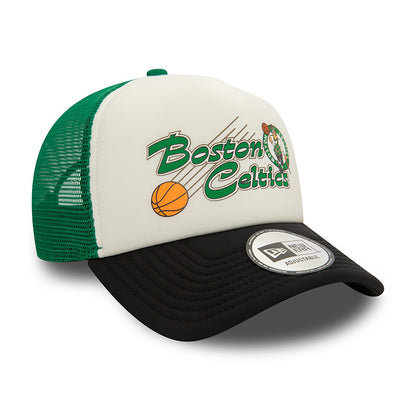 Boston Celtics New Era Trucker Cap Black Kelly White black 
green
white Side View