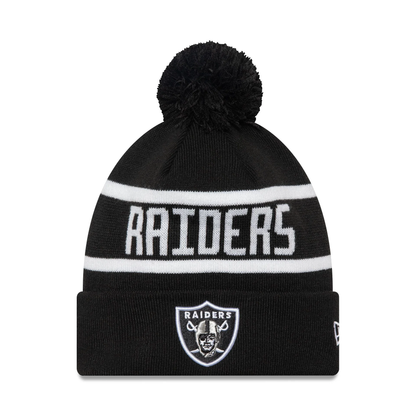 Las Vegas Raiders New Era Jake Beanie black 
white Front View