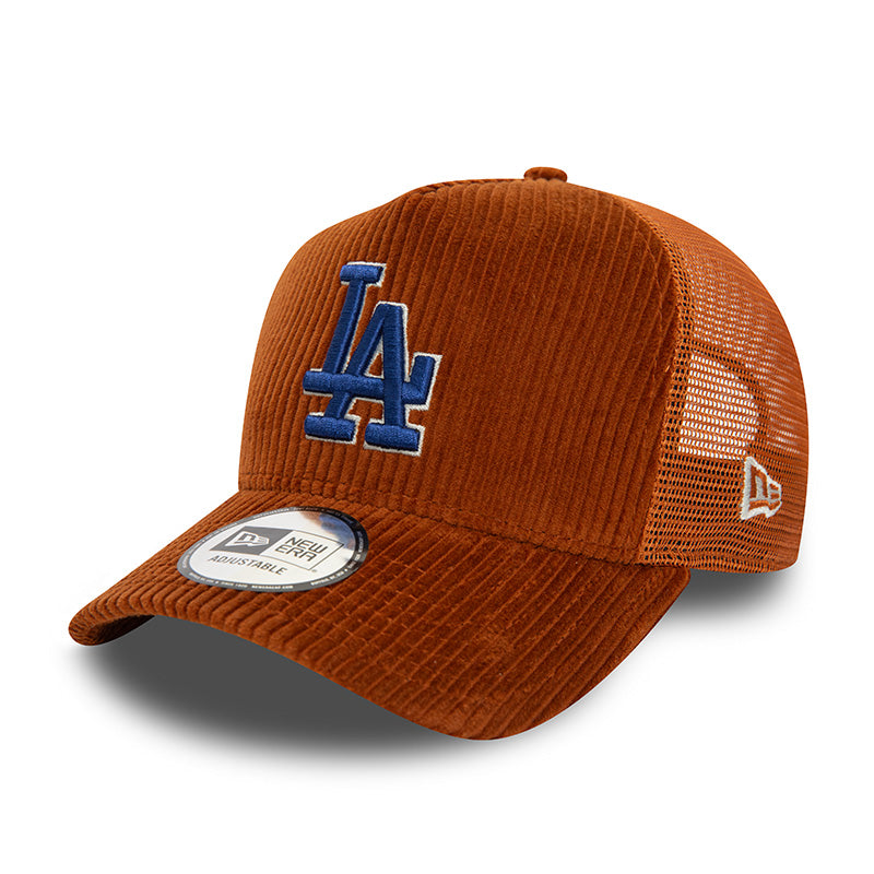 Los Angeles Dodgers New Era Trucker Cap Brown Corduroy