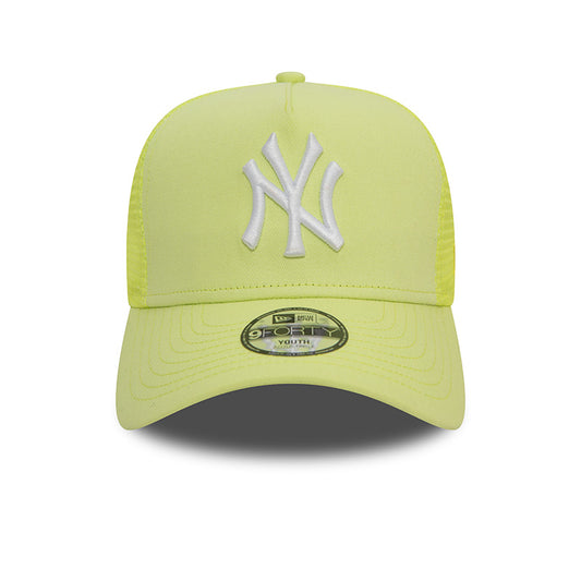 YOUTH New York Yankees New Era 9FORTY Trucker Cap lime