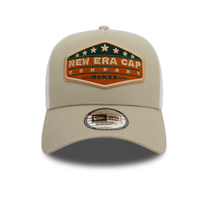 New Era Trucker Cap Adjustable Stone Patch stone
white Front View