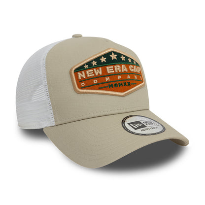 New Era Trucker Cap Adjustable Stone Patch stone
white Side View