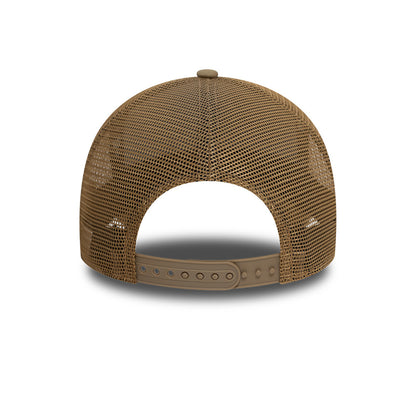 New Era Trucker Cap Adjustable Khaki Patch khaki Back View