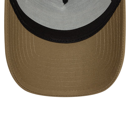 New Era Trucker Cap Adjustable Khaki Patch khaki Undervisor View