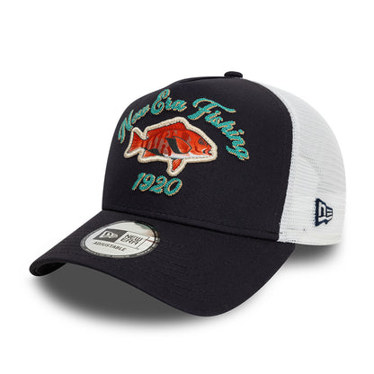 New Era Fishing Trucker Cap Adjustable Red Snapper navy
white Additional View