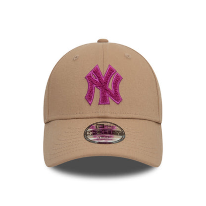 YOUTH New York Yankees New Era 9FORTY Cap adjustable Rose pink Front View