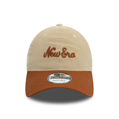 9TWENTY Adjustable New Era Cap Beige corduroy beige Front View