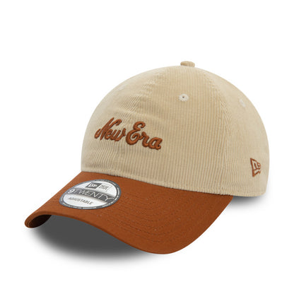 9TWENTY Adjustable New Era Cap Beige corduroy beige Undervisor View