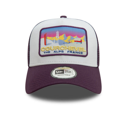 Courchevel New Era Trucker Cap Adjustable purple white
dark purple Front View