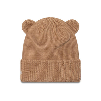 KIDS New Era brown kids teddy bear ears beanie beige Side View