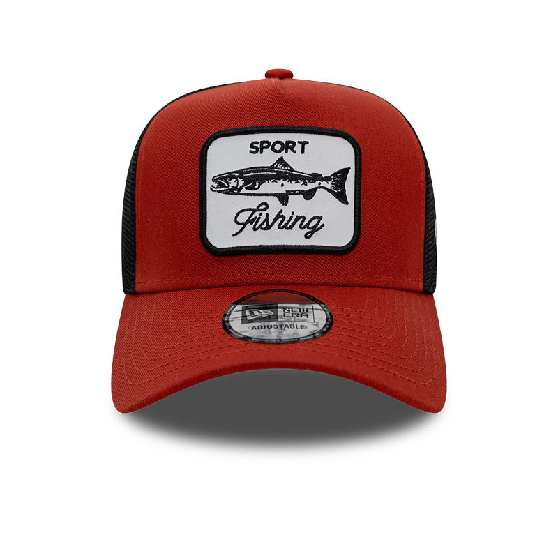 Sport Fishing New Era Trucker Cap Adjustable brick red