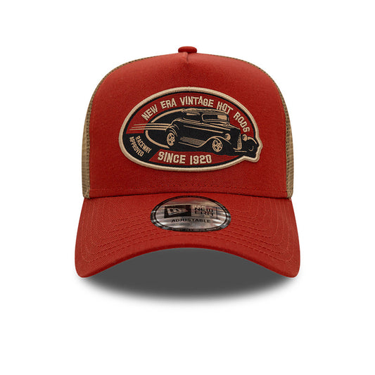 Hot Rod New Era Trucker Cap Adjustable brick red