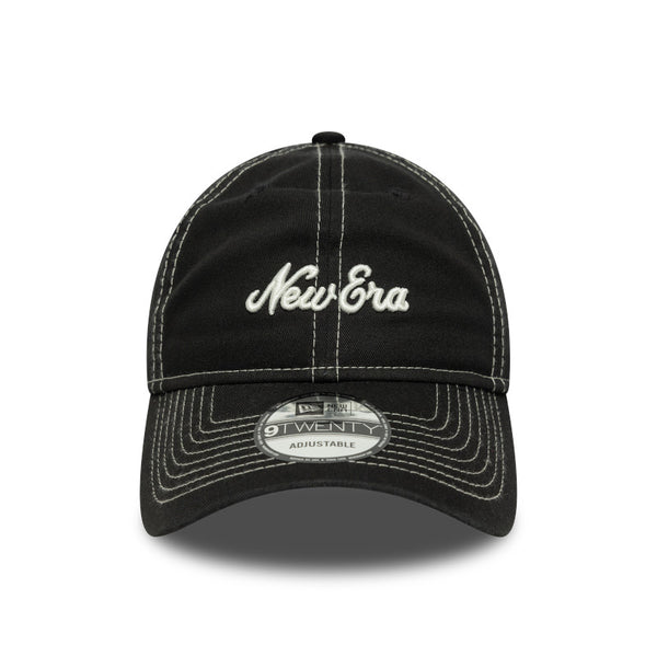 9TWENTY Adjustable New Era Cap black contrast stitching – JustFitteds