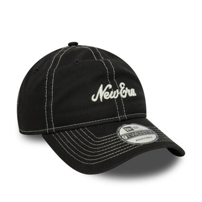 9TWENTY Adjustable New Era Cap black contrast stitching black Side View