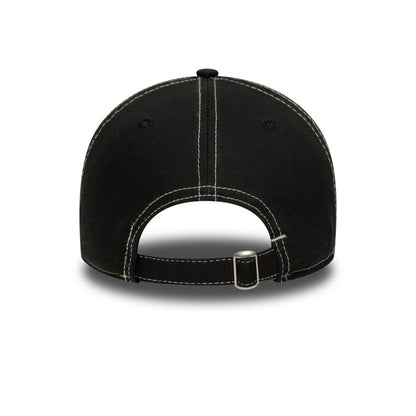 9TWENTY Adjustable New Era Cap black contrast stitching black Back View