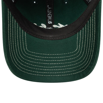 9TWENTY Adjustable New Era Cap green contrast stitching dark green Undervisor View