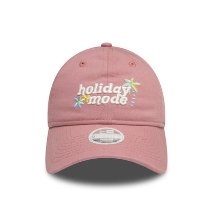 Womens 9TWENTY Adjustable New Era Cap holiday mode pink Front View