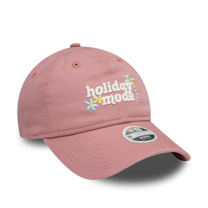 Womens 9TWENTY Adjustable New Era Cap holiday mode pink Side View